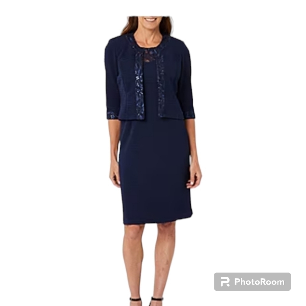 MAYA BOOK navy BLUE cocktail dress and jacket size 18W